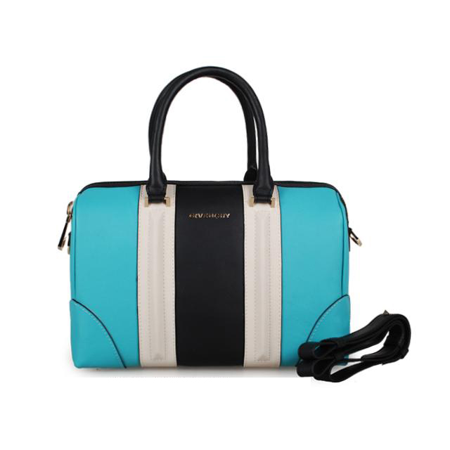 Givenchy Lucrezia Duffel Bag 6233 in Black with white with Sky blue