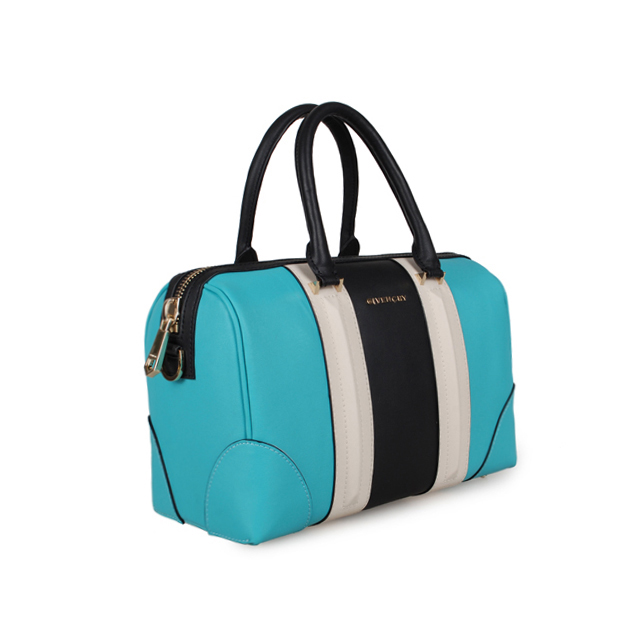 Givenchy Lucrezia Duffel Bag 6233 in Black with white with Sky blue