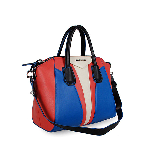 Givenchy Small Antigona Bag Smooth Leather 6362 Blue&Red&White