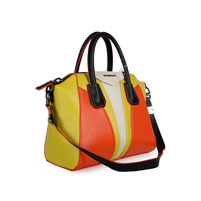 Givenchy Small Antigona Bag Smooth Leather 6362 Orange&Yellow&White