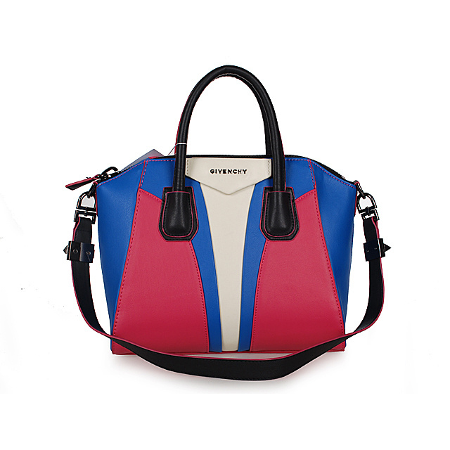 Givenchy Small Antigona Bag Smooth Leather 6362 Rose&Blue&White