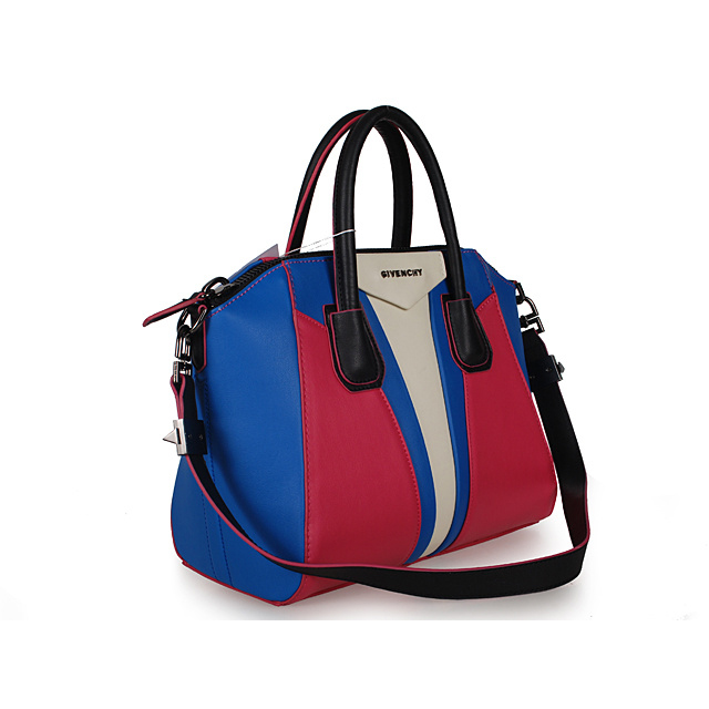 Givenchy Small Antigona Bag Smooth Leather 6362 Rose&Blue&White