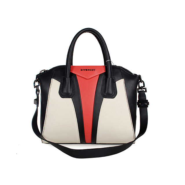 Givenchy Small Antigona Bag Smooth Leather 6362 White&Black&Red