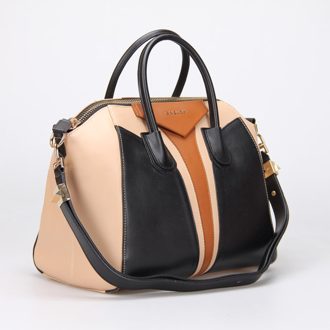 Givenchy Small Antigona Bag Smooth Leather 8887 Black&Camel