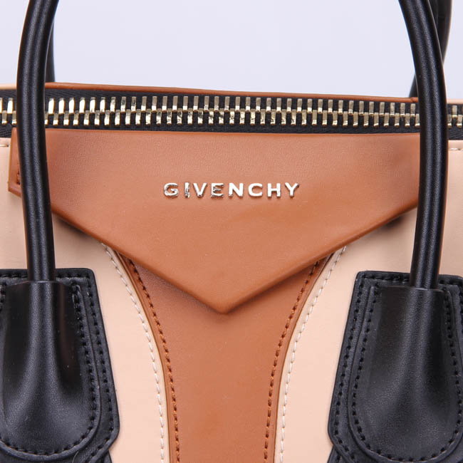 Givenchy Small Antigona Bag Smooth Leather 8887 Black&Camel