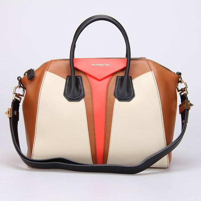 Givenchy Small Antigona Bag Smooth Leather 8887 Camel&Orange