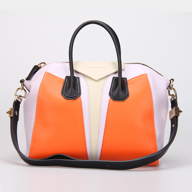 Givenchy Small Antigona Bag Smooth Leather 8887 Light Pink&Orange