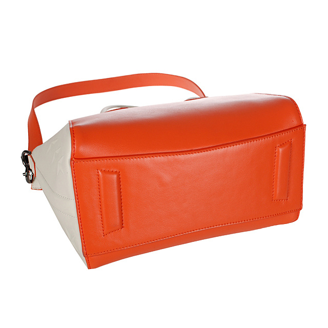 Givenchy mini Antigona Bag Smooth Leather 6360 Orange and Off-White