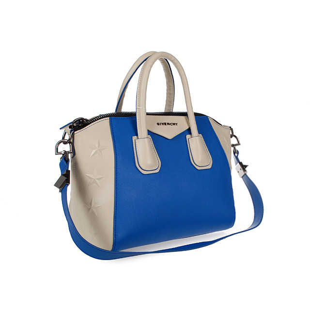 Givenchy mini Antigona Bag Smooth Leather 6360 in Blue with Off-white