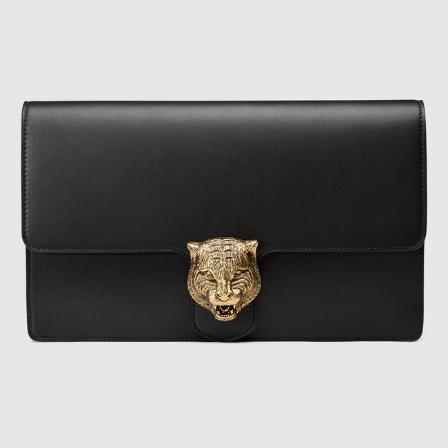 Gucci Animalier leather clutch 415120 AP00T 1000