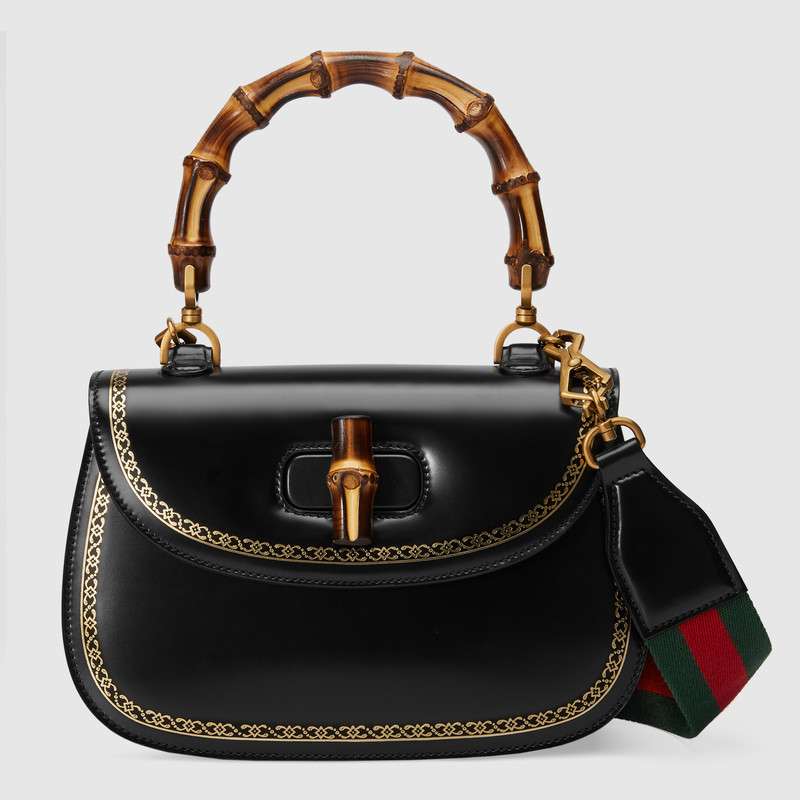 Gucci Bamboo Classic frame print leather top handle bag 495880 DT9YT 8915