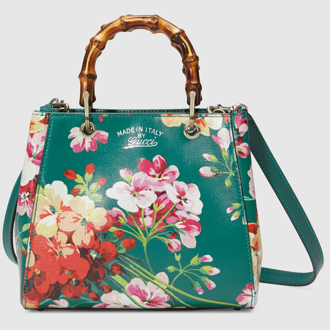 Gucci Bamboo Shopper Mini Blooms Bag 368823 CWB1N 3163