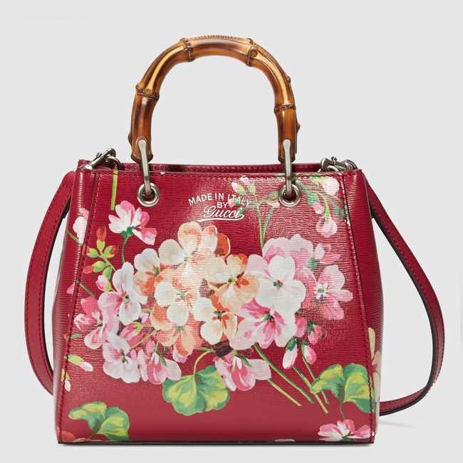 Gucci Bamboo Shopper Mini Blooms Bag 368823 CWB1N 6469