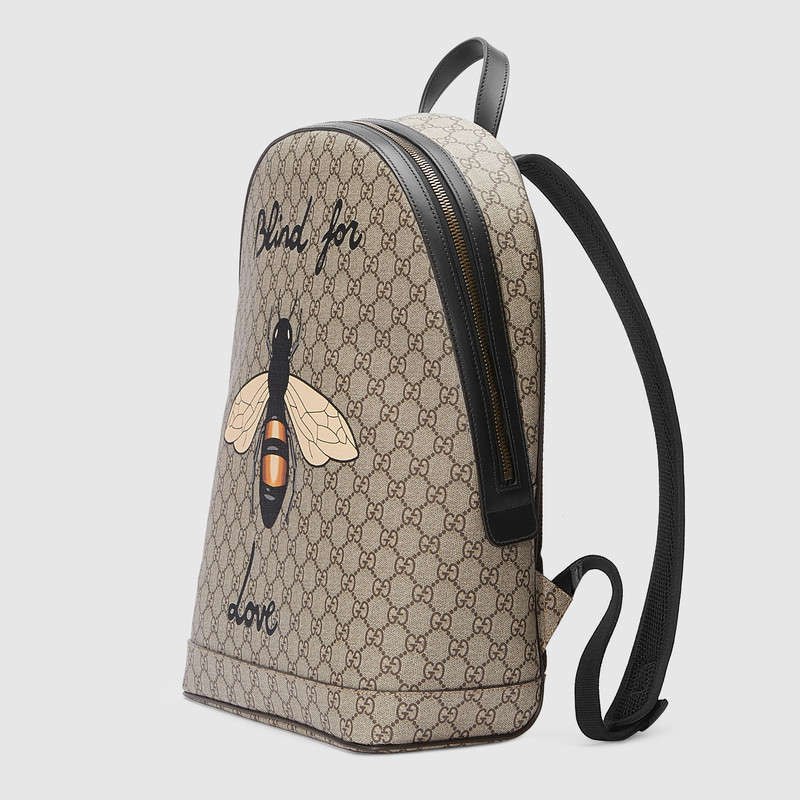 Gucci Bee print GG Supreme backpack 419584 9HYAT 8666