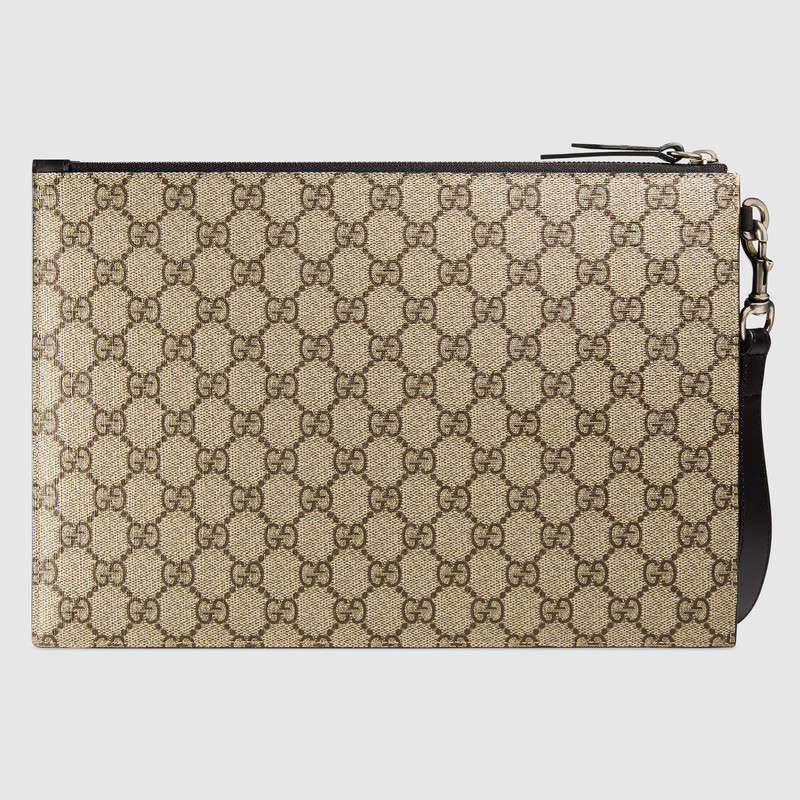 Gucci Bee print GG Supreme pouch 473904 9CD1N 8666