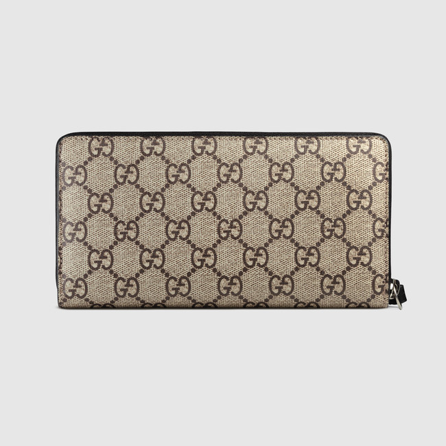 Gucci Bee print GG Supreme zip around wallet 451273 K5V1N 8666