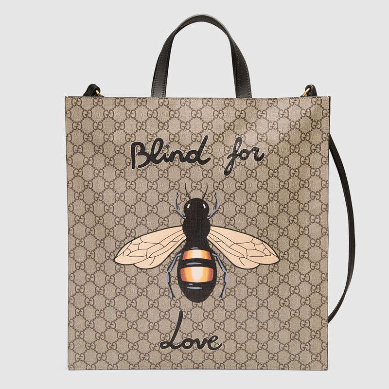 Gucci Bee print soft GG Supreme tote 450950 K571T 8666