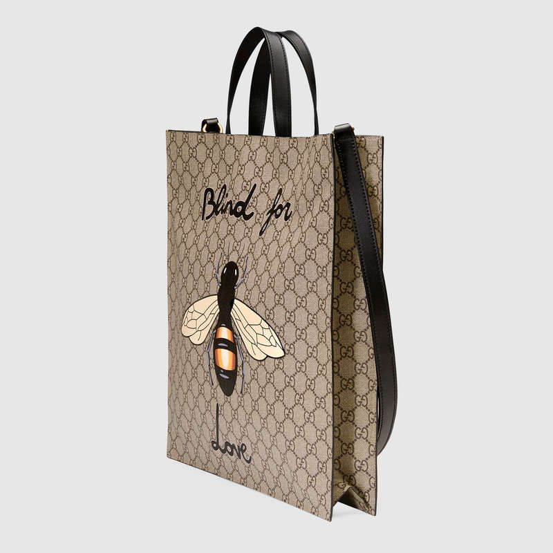 Gucci Bee print soft GG Supreme tote 450950 K571T 8666