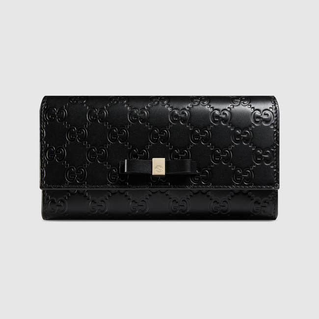 Gucci Bow Gucci Signature continental wallet 388679 CWC1G 1000