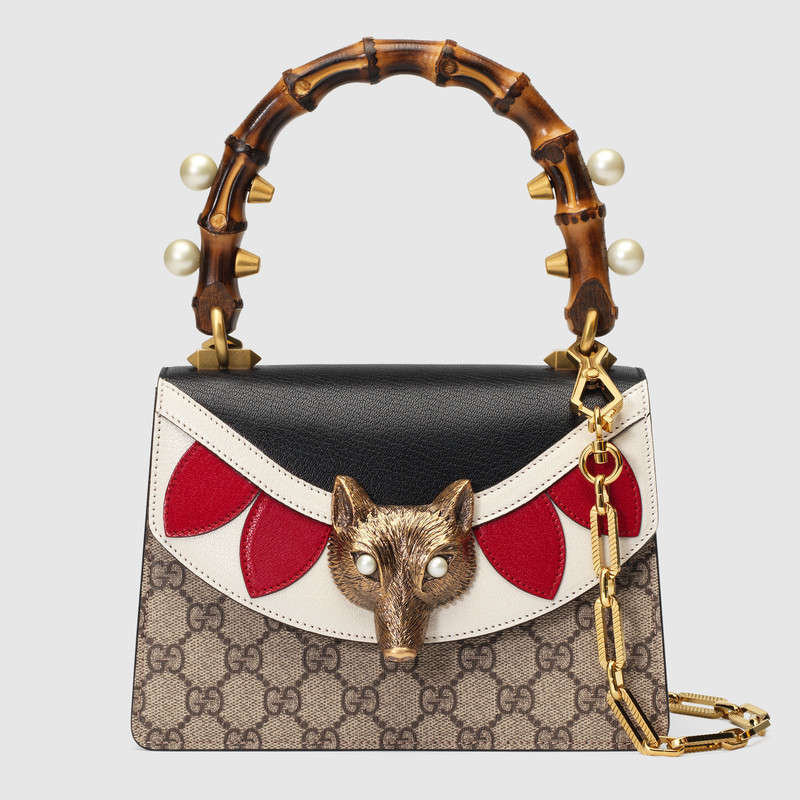 Gucci Broche GG Supreme mini bag 466428 K9GCX 8036