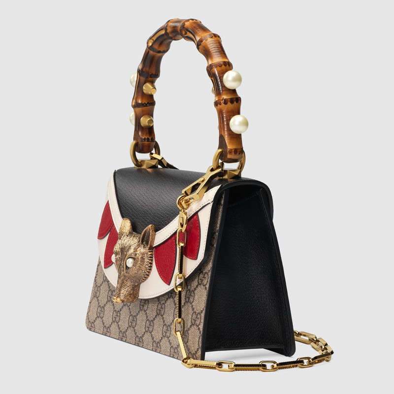 Gucci Broche GG Supreme mini bag 466428 K9GCX 8036