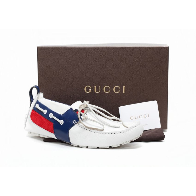 Gucci Classic shoes 2013 in white with blue