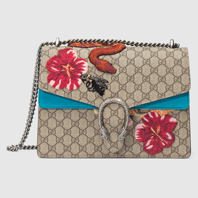 Gucci Dionysus GG Supreme embroidered bag 400235 KHNVN 8786