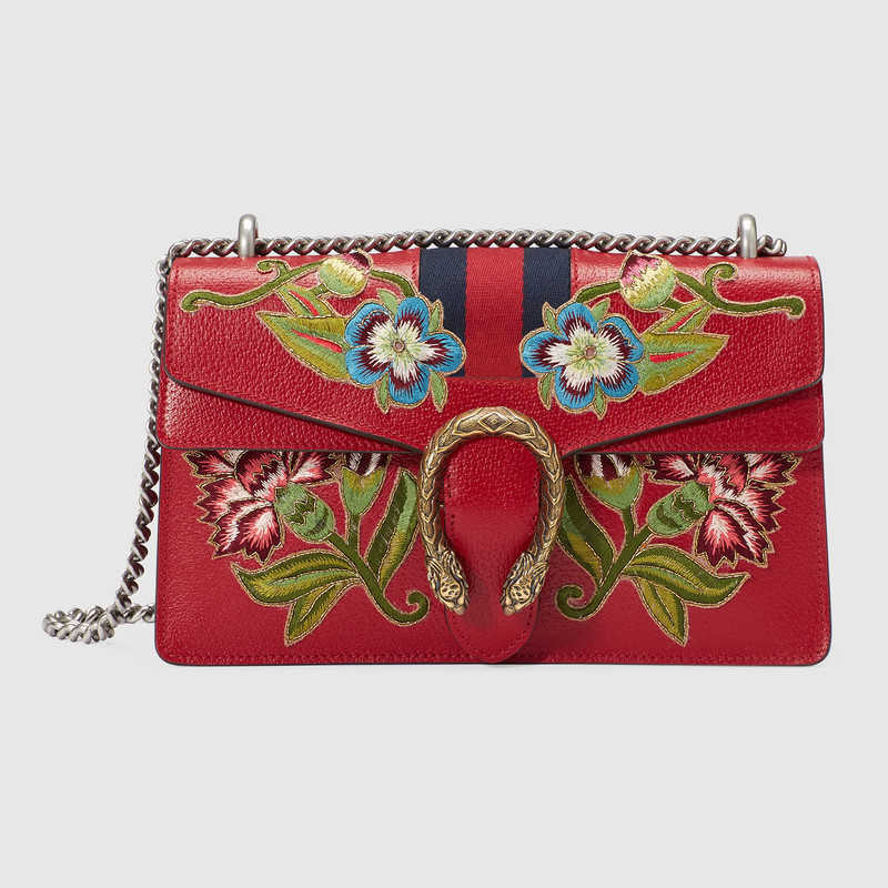 Gucci Dionysus embroidered leather shoulder bag 400249 CWIIX 8607