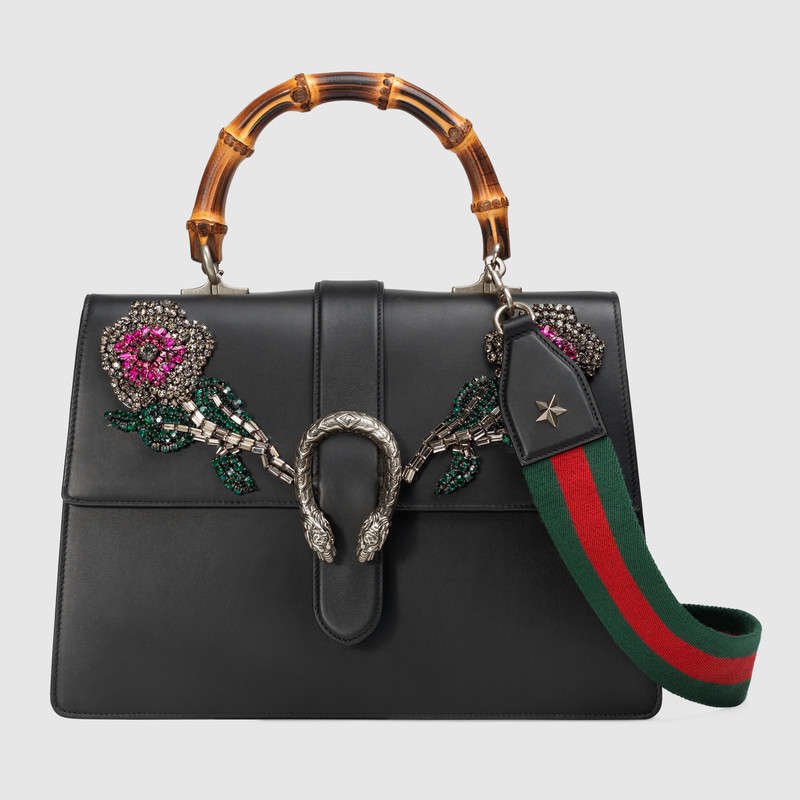 Gucci Dionysus embroidered leather top handle bag 421999 DUX8N 8389