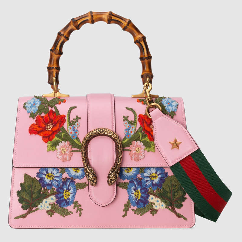 Gucci Dionysus embroidered leather top handle bag 448075 DYWTT 8303