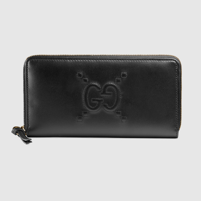 Gucci Embossed GG zip around wallet 453393 DTDAG 1000