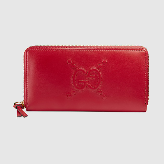 Gucci Embossed GG zip around wallet 453393 DTDAG 6433