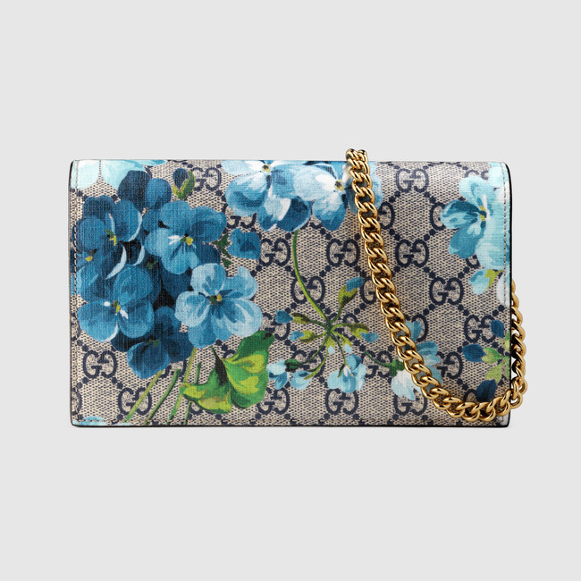 Gucci GG Blooms Supreme chain wallet 402724 KU2IG 8492