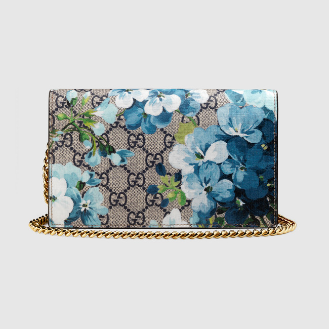 Gucci GG Blooms Supreme chain wallet 402724 KU2IG 8492