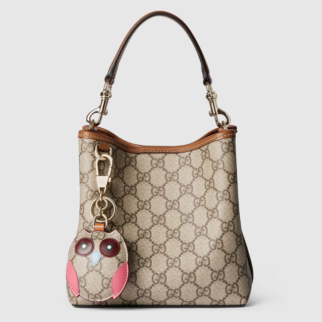 Gucci GG EMBLEM MINI BUCKET BAG 815118 FAD6L 9758