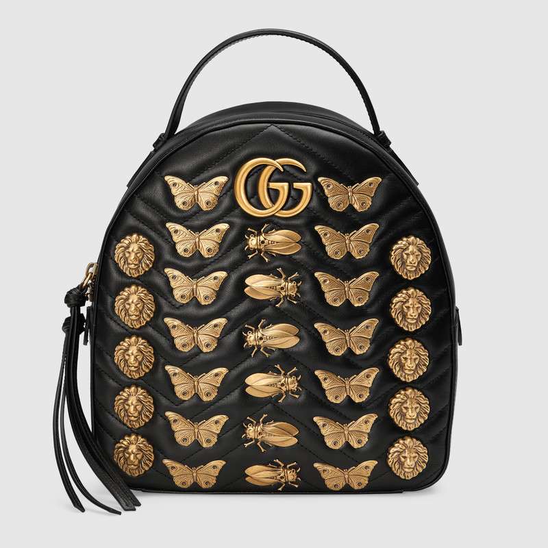 Gucci GG Marmont animal studs leather backpack 476671 DTDJT 1000