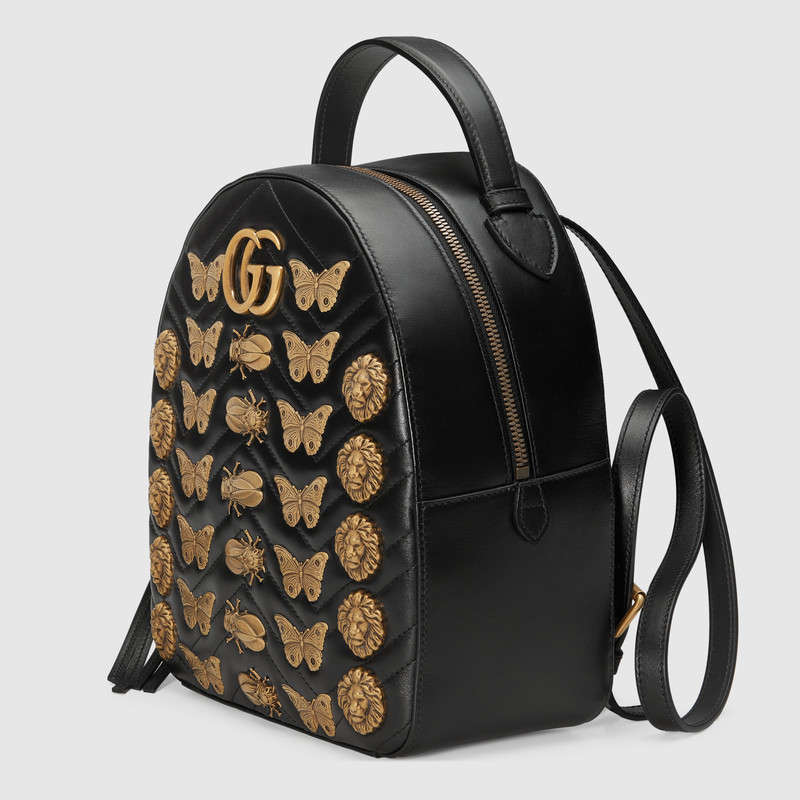 Gucci GG Marmont animal studs leather backpack 476671 DTDJT 1000