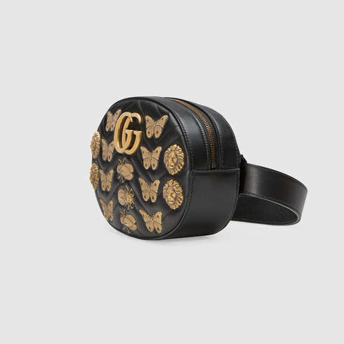 Gucci GG Marmont animal studs leather belt bag 491294 DTDNT 1000