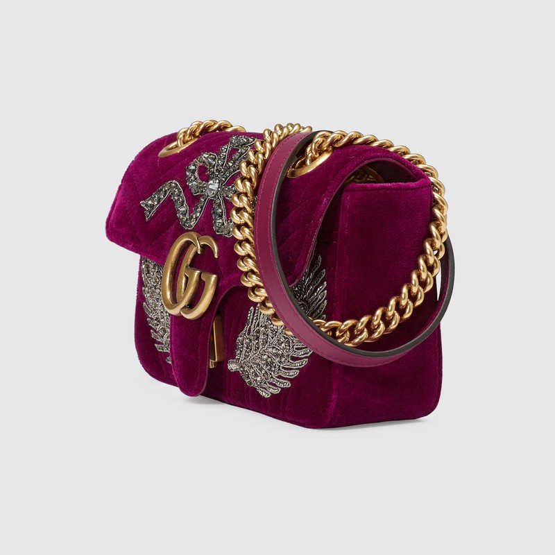 Gucci GG Marmont embroidered velvet mini bag 446744 K4DST 5668