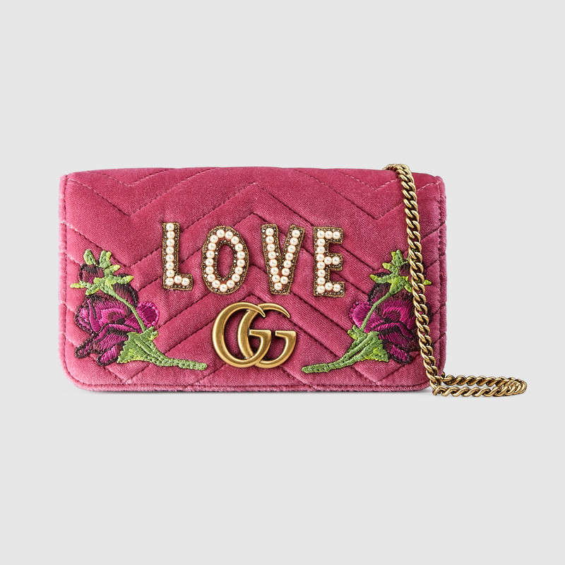 Gucci GG Marmont embroidered velvet mini bag 488426 9FRXT 5570