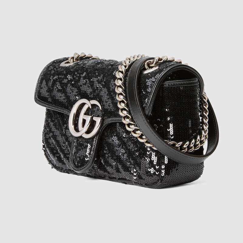 Gucci GG Marmont mini sequin shoulder bag 446744 9SYWP 1000