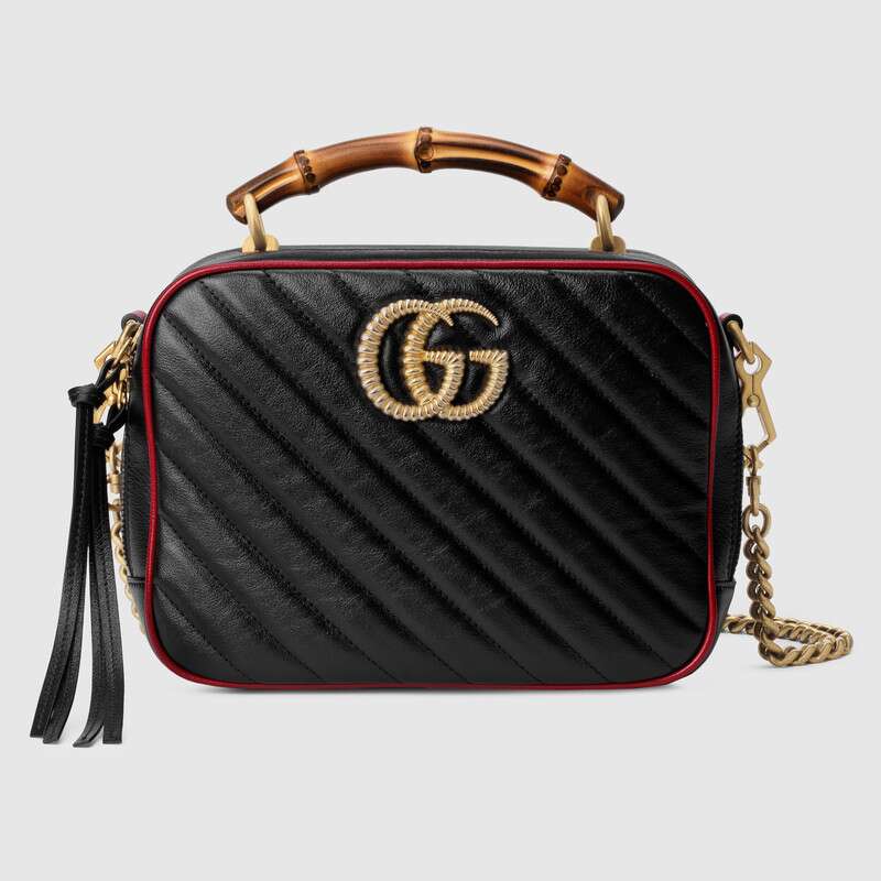 Gucci GG Marmont small shoulder bag with bamboo 602270 0OLFX 8277