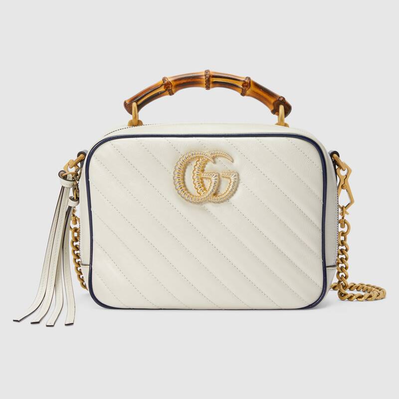 Gucci GG Marmont small shoulder bag with bamboo 602270 0OLFX 9085