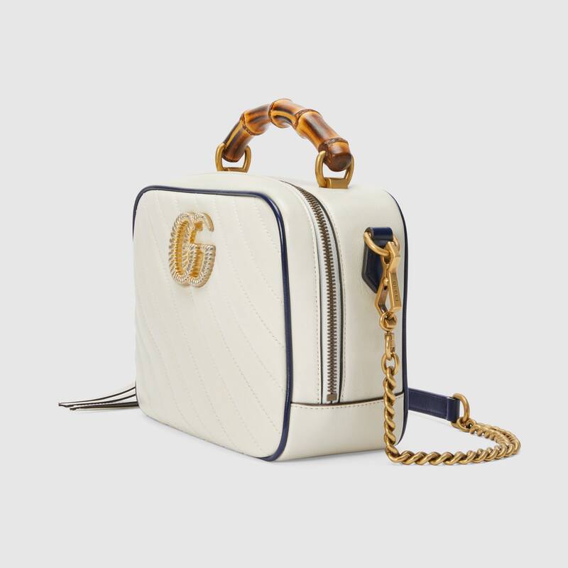 Gucci GG Marmont small shoulder bag with bamboo 602270 0OLFX 9085