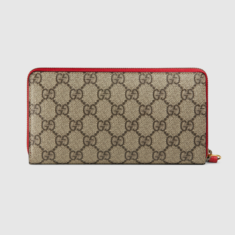 Gucci GG Supreme zip around wallet with cherries 476049 K9GXT 8694