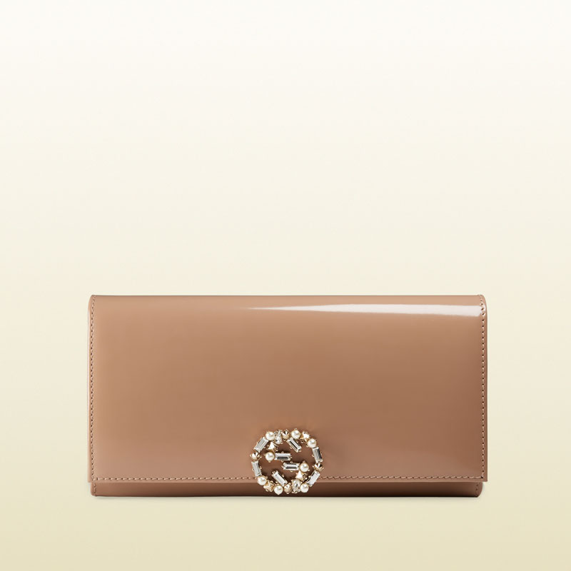 Gucci GG sparkling polished leather continental wallet