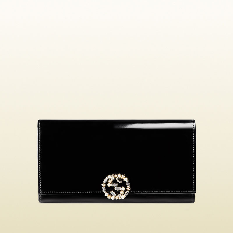 Gucci GG sparkling polished leather continental wallet