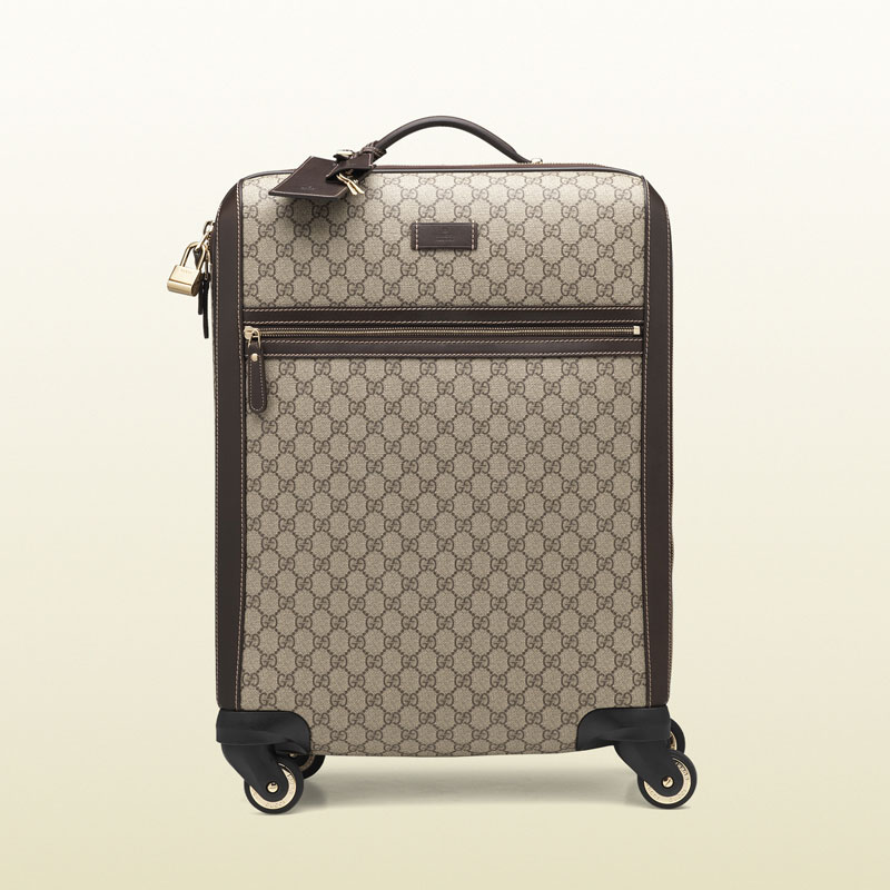 Gucci GG supreme canvas four wheel carry-on suitcase