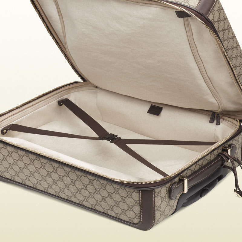 Gucci GG supreme canvas four wheel carry-on suitcase