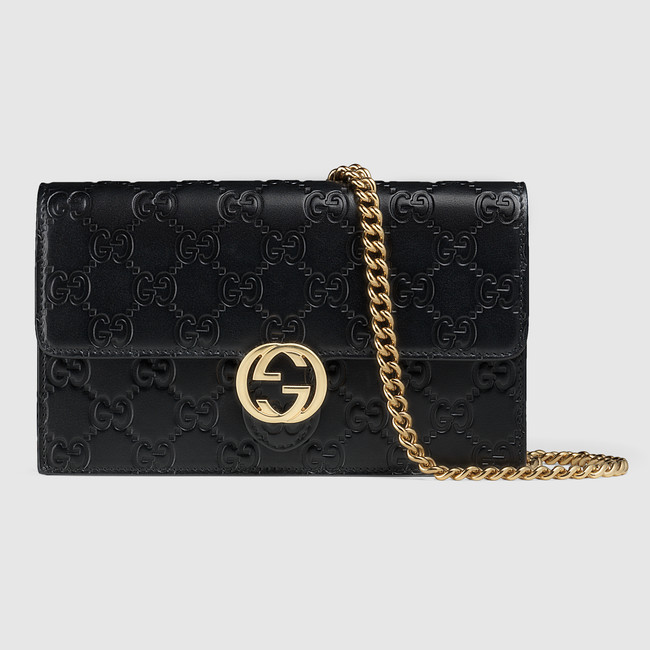 Gucci Gucci Icon leather GG chain wallet 409340 CWC1G 1000